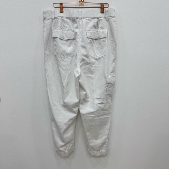 Talbots Linen Cotton Linen Blend White Supersoft Cargo Pant Crop Chino Size 10 - Picture 4 of 6